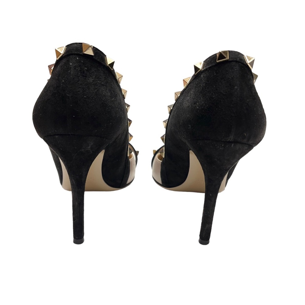 Valentino Garavani Asymmetric Suede Rockstud d'Orsay Pumps Heels Size 40 - Picture 3 of 12